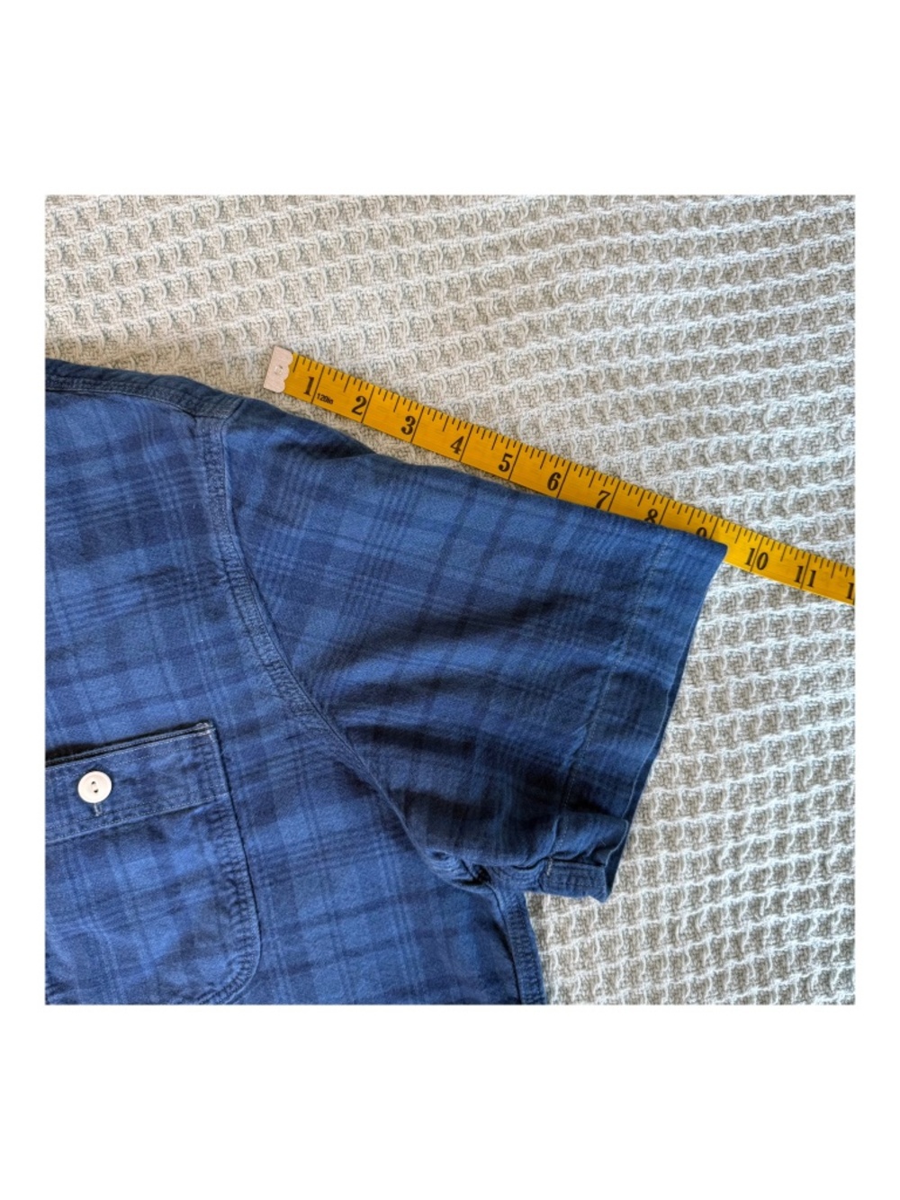 Polo Ralph Lauren Indigo Oxford Popover Shirt Mens Large Blue Plaid Beach Preppy - Picture 7 of 8